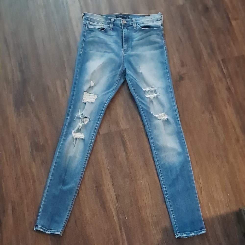 Women's Distressed Blue Jeans